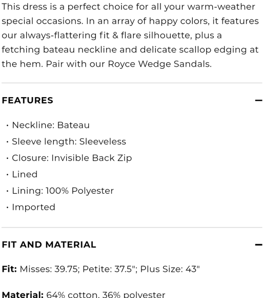 Talbots Floral Matelassé Scalloped hem dress - Picture 8 of 8